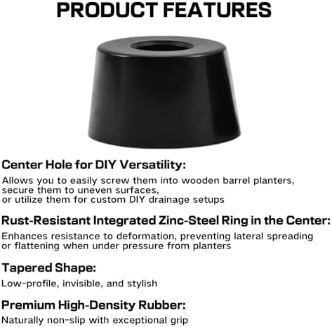 18PCS Plant Pot Feet, Pot Risers for Outdoor Planters, Rubber Pot Lifters