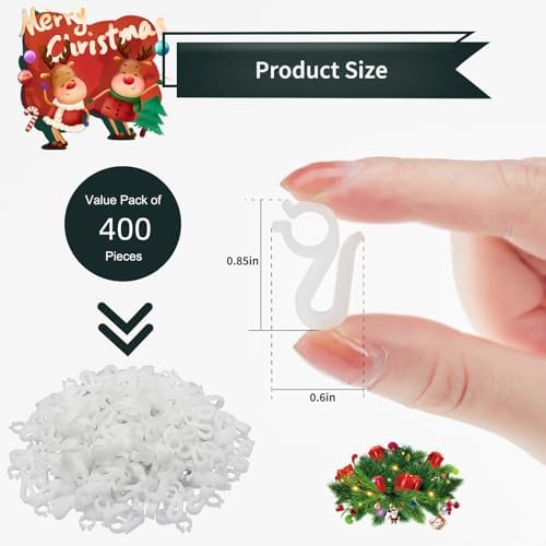 Christmas Light Clips for Outdoor, 400 Pack Mini Gutter & Shingle Clips