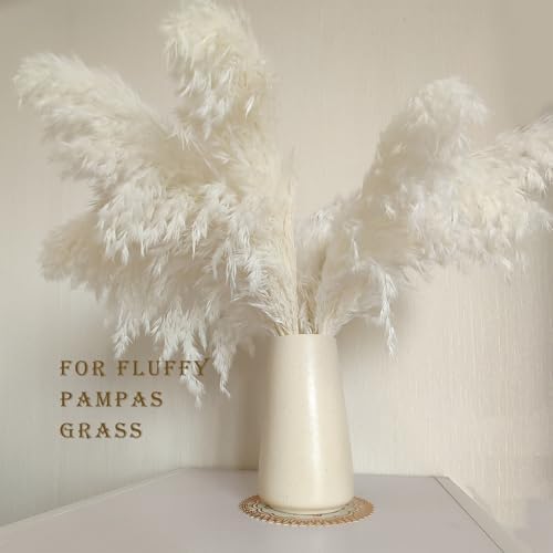 Simple Boho Ceramic Flower Vase for Home Decor (Beige,Small)