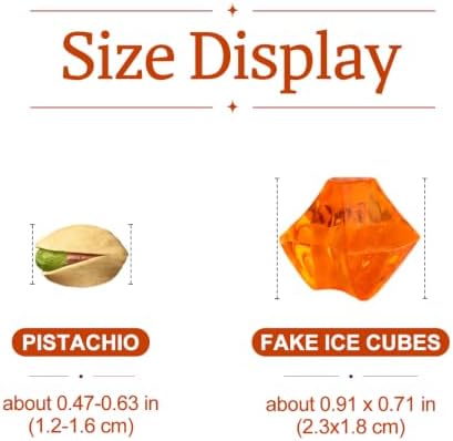 160 Pieces Orange Acrylic Fake Ice Rocks, Vase Fillers for Fall Table Decor