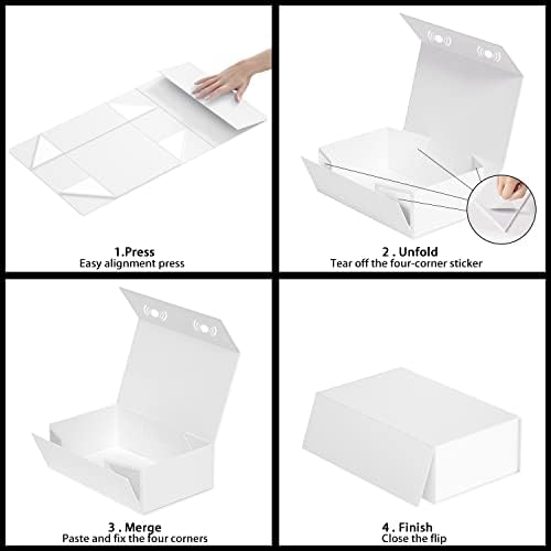 RYDDOY White Gift Box, 12x6x4'' Gift Boxes with Lids for Presents