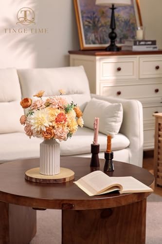 TINGE TIME Artificial Wedding Flower Combo, Rose Peony Blush Champagne