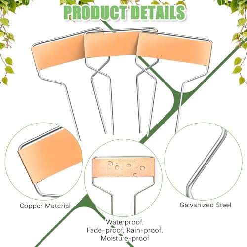 Moxweyeni 60 Pcs Metal Garden Tags Plant Labels,Copper,6 Inch