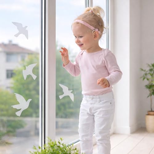 Anti-Collision Window Bird Stickers Decals Glass Door Protect and Save Bird Strikes (Clear)
