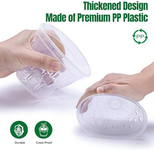 TRUEDAYS Orchid Pot, 4 Pack 6 Inch Plant Pot with Drainage