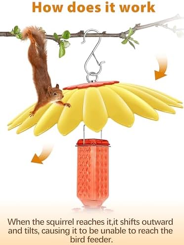 10.5 inch Bird Feeder Rain Guard,Hummingbird Feeder Shade Dome Cover,Umbrella Cover for Bird House for Outdoor,Squirrel Baffle,2 Pack(Red,Yellow)