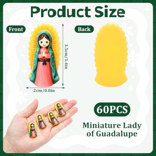 60 Pcs Mini Resin Virgin Mary Figurines Little Easter Jesus Figures