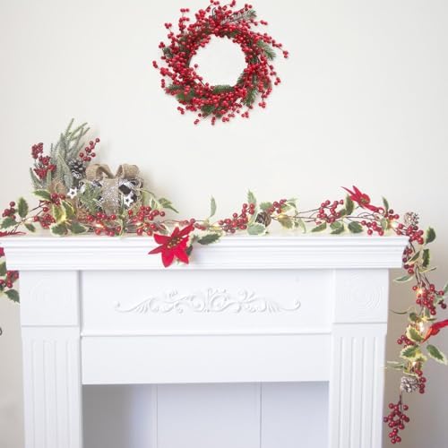 Mklsit 60 Pack Artificial Red Holly Berries, 8.2 Inch Christmas Berry Picks