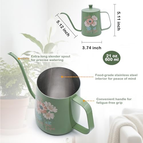 OFFIDIX Watering Can for Indoor Plants, Green Water Can Spray Bottle 2 Pack