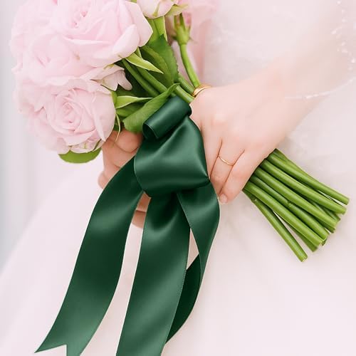 30 Yards 1 1/2 in Dark Green Ribbon for Gift Wrapping St. Patrick's Xmas