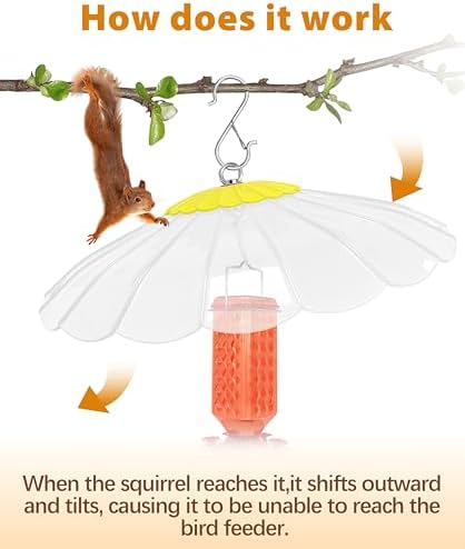 13.5-Inch Hummingbird Feeder Shade Dome Cover,Bird Feeder Rain Cover & Squirrel Shield, Weather Guard with Hanging Bird Feeders,Squirrel Proof for Shepherd's Hook Outdoors(Clear White) 2 Pack