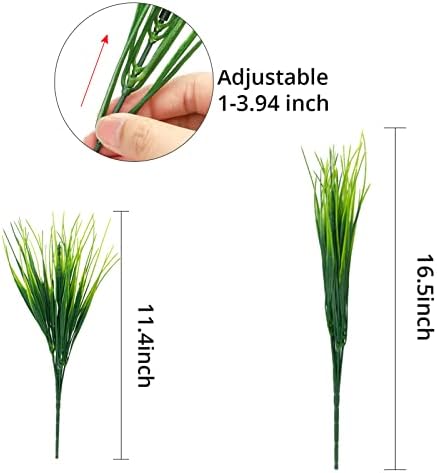 24 Bundles Fake Grass Plants Outdoor Fake Wheat Grass Greenery Stems