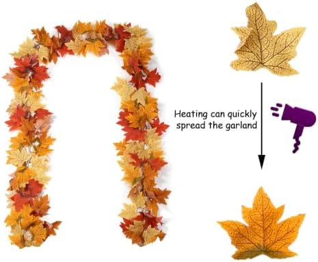 SITUMEIZI 6 Pcs 39Ft Autumn Leaf Garland for Fall Wedding Decor