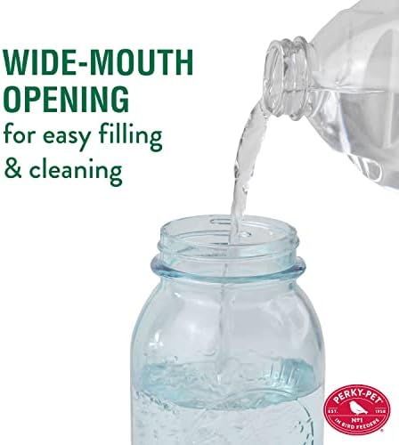 Perky-Pet 1 Mason Jar Wild Bird Waterer 783, Blue (Pack of 2)