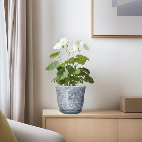 Ceramic Planter, 6 Inch Plant Pot for Indoor Plants, Grey