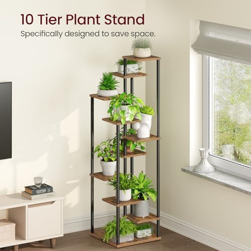 Yzosvki 10 Tier Plant Stand Indoor Tiered Corner Plant Shelf