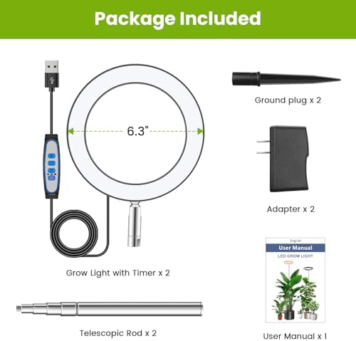 Kullsinss 6.3in Grow Light, Full Spectrum Plant Lights for Indoor Growing