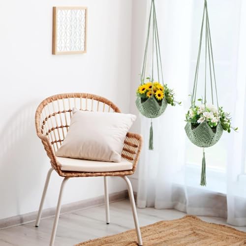 Shappy 2 Pack Boho Macrame Plant Hanger for Indoor