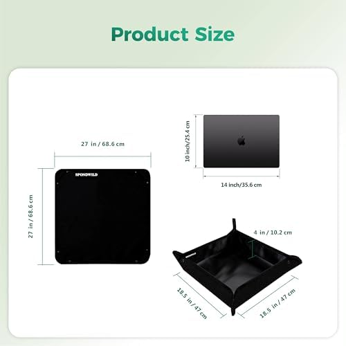 27"x27" Plant Transplanting Mat - Thickened Waterproof Potting Mat, Succulent Gardening Mat, Portable Repotting Mat for Mess Control, Indoor Outdoor Use (PVC-Black)