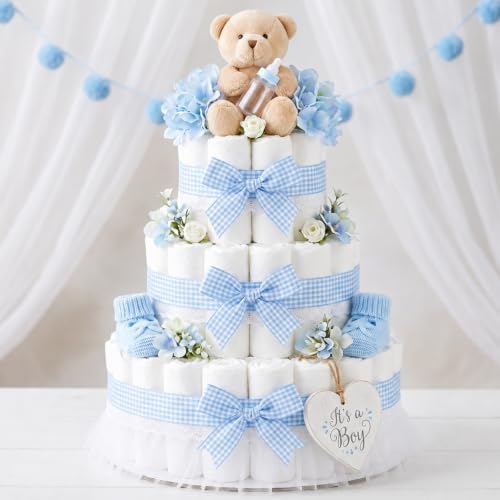 KINGLAKE Light Blue Gingham Ribbon - 1'' x 25 Yds Blue Plaid Ribbon