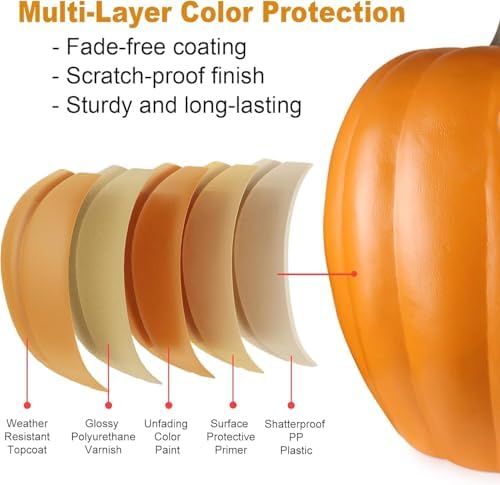 20" Jack-O-Lantern Halloween Plastic Pumpkin Lantern Jack o Lanterns Lighted Pumpkin Decorations with LED Bulb for Indoor/Outdoor Decoration
