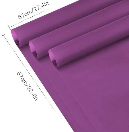 WRAPAHOLIC 20 Sheets Flower Wrapping Paper - 22.4 x 22.4 inch Pure Dark Purple Color Water-Resistant Floral Bouquet Wrapping Paper, Florist Supplies Packaging for Wedding Birthday Gift DIY