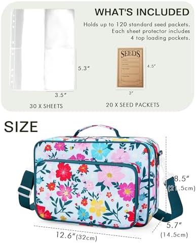 Seed Storage Organizer Binder with 20 Reusable Seed Envelopes