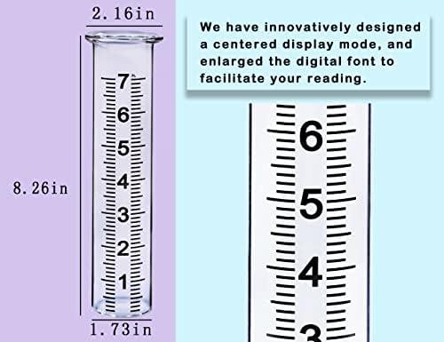 JMBay rain Gauge Replacement Tube Glass, 7 inch Glass rain Gauge Replacement Tube with Lip, rain Gauge Tube Outdoor for Yard Garden, with Clean Tube Brush, Best Rated,2 Packs