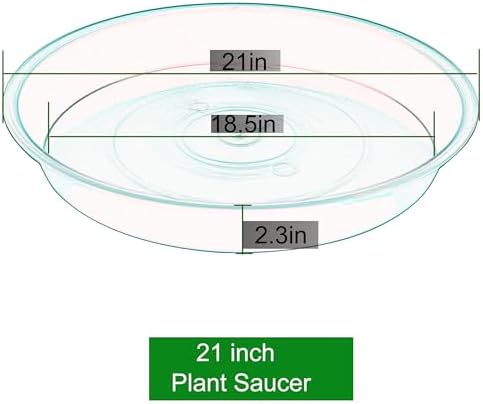 4 Pack of 20 21 inch Plant Saucer Round, Deep Plant Saucers for Pots, Heavy Duty Plastic Plant Drip Tray for Indoors Outdoor, Bird Bath Bowls, Plant Trays for Planter 19-22" (21 inch, Cement)