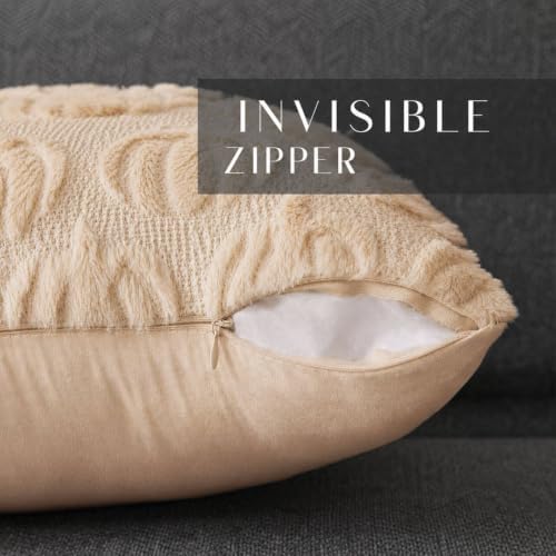 DFXSZ Fall Pillow Covers 24x24 2Pcs Beige Pumpkin Fall Decorations for Home