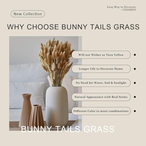 Bunny Tails Dried Flowers Boho Decor Pampass Grass 100pcs Floral Stems Decoration Plants 17 Inch (Teal Blue)