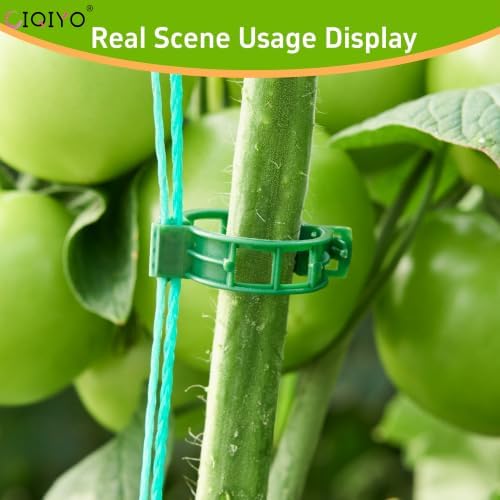 CIQIYO® 300 Pcs Plant Support Clips,Plastic Clips for Securing Plants,Tomato Vine Clips,Plant Fixing Clips,Garden Clips for Climbing Plants,Grape and Vine Vegetables (300, Green)