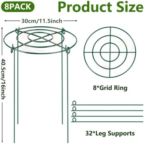DAYUMKOU 8 Pack Peony Cages and Supports, 11.5" D x 16" H
