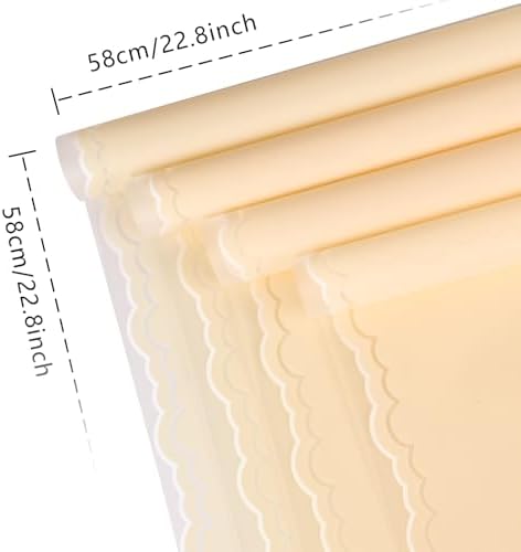FUHITIM 20 Sheets Flower Wrapping Paper(Light Yellow)