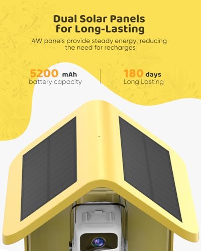 Smart Bird Feeder with Camera Solar Powered, 2K Live Stream for Backyard