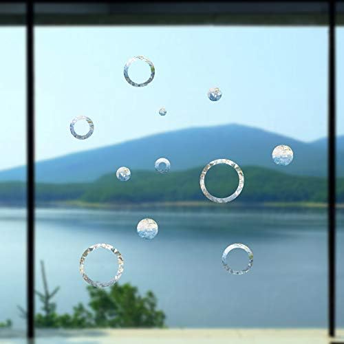 Ring and Circle Static Window Clings Decals for Bird Strikes, Set of 35