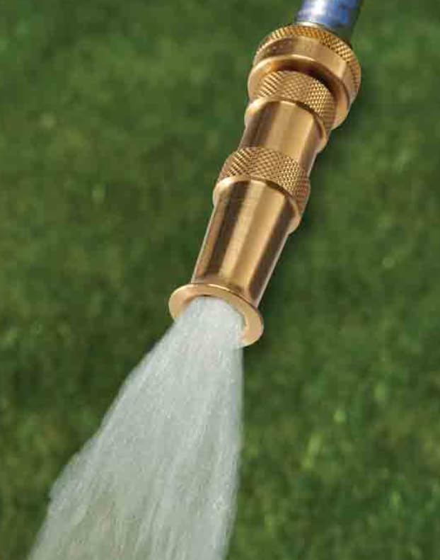 Dramm Heavy Duty Brass Jet Spray Hose Nozzle – High Pressure Garden Hose Attachment for Cleaning Patios, Walkways &
