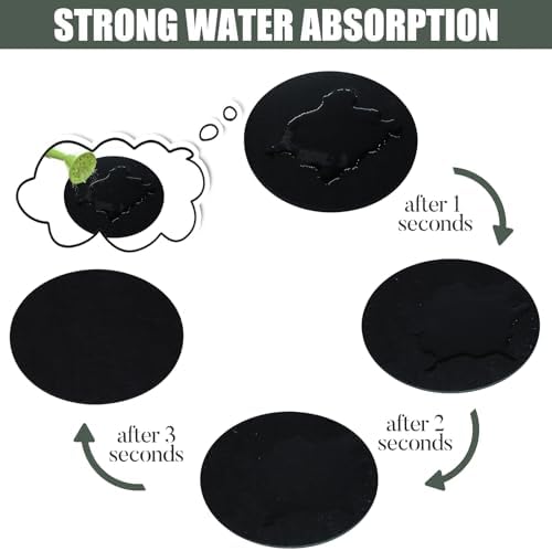 Plant Coaster Mat Reversible(Fabric/Leather),3Pcs Plant Coasters for House Plants Indoor & Outdoor,Household Products Absorbent/Waterproof(10inch)