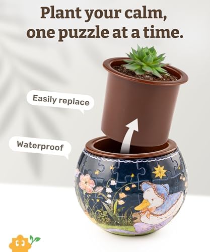 PieceRelax Unique 3D Puzzle Planter - 80 Plastic Pieces [K1128]