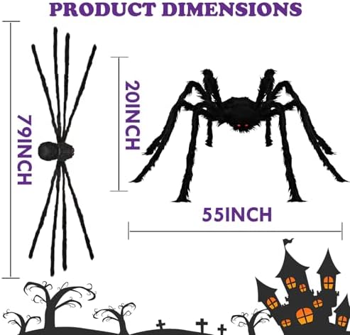 BILLMOSS Giant Spider Halloween Decorations Outdoor Indoor