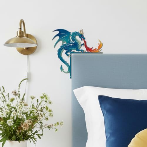 CUTHOLLOW Dragon and Flame Door Topper Sign Wall Art Decor
