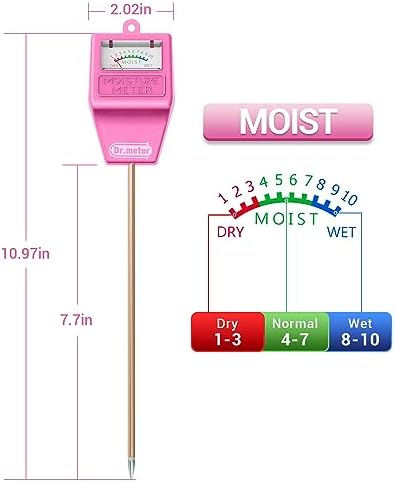 Dr.meter Soil Moisture Meter for Plants, Plant Water Gauge Test Kit