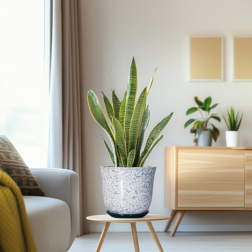 Ceramic Pots for Plants, 8 Inch Plant Pot for Indoor, Green
