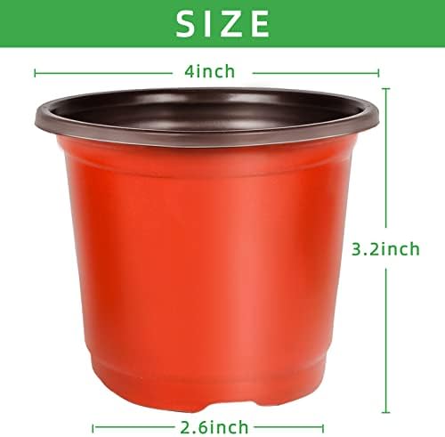 TDHDIKE 4" Small Plastic Plant Nursery Pots 100Pcs with Labels