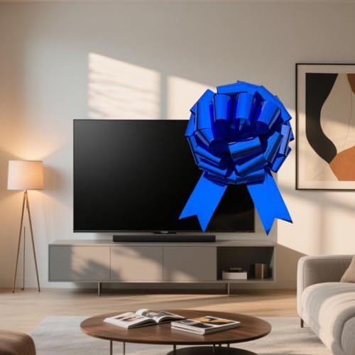 Big Car Bow, 16 Inch Huge Blue Bow for Car Bike Gift Birthday House Decor
