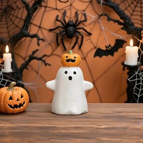 Halloween Ghost Figurine Pumpkin Spooky Resin Finger Statue Decor