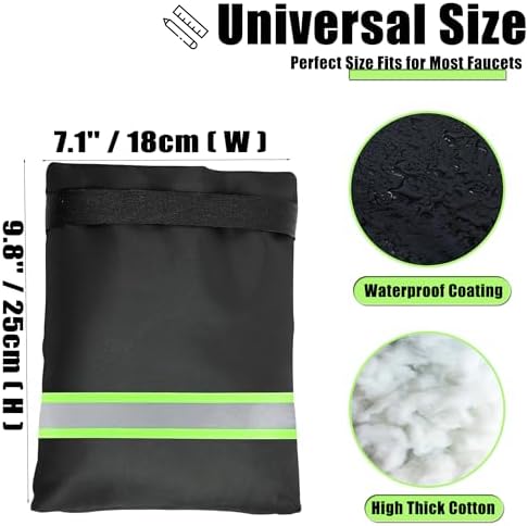 Outdoor Faucet Cover for Winter - Pro 7.1"W x 9.8"H - 6 PACK Outdoor Water Faucet Cover Socks for Winter Freeze Protection Pipe Insulation Reusable Waterproof Insulated Spigot backflow Cover