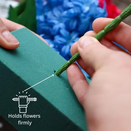FLOFARE Green Wet & Dry Floral Foam Blocks for Fresh & Artificial Flower Arrangements, Plant Foam & Florist Supplies for DIYs, Arts, Crafts & Weddings