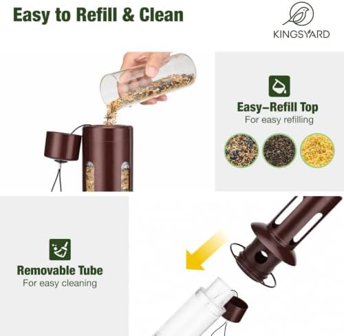 Kingsyard Squirrel Proof Hanging Bird Feeder for Outdoors
