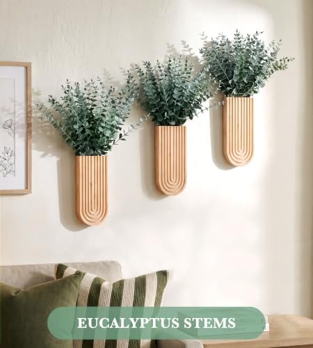 120 Pcs Artificial Eucalyptus Stems Bulk,Fake Plants Eucalyptus Leaves